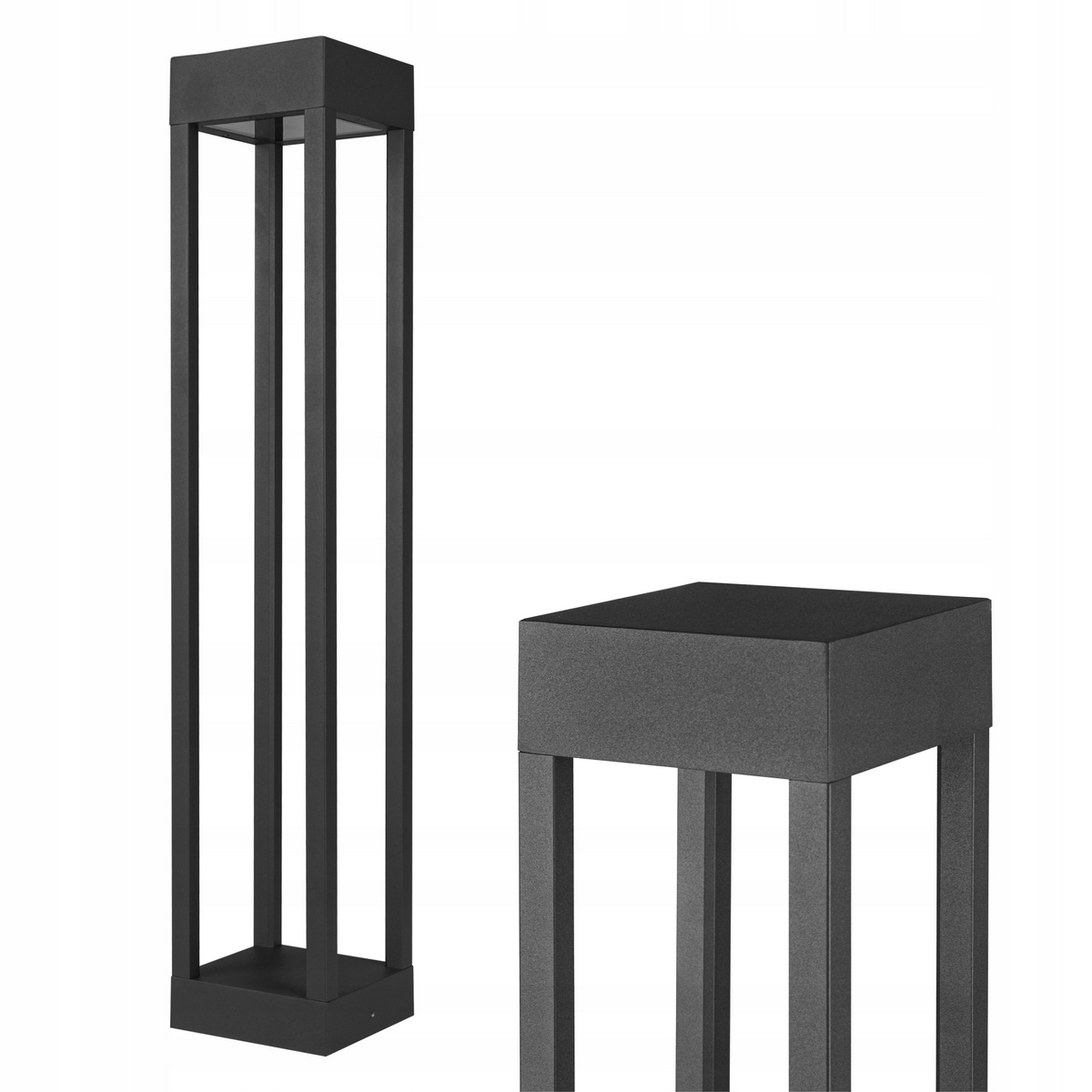 Štvorcový stĺp osvetlenia LVT GX53 60 cm čierny