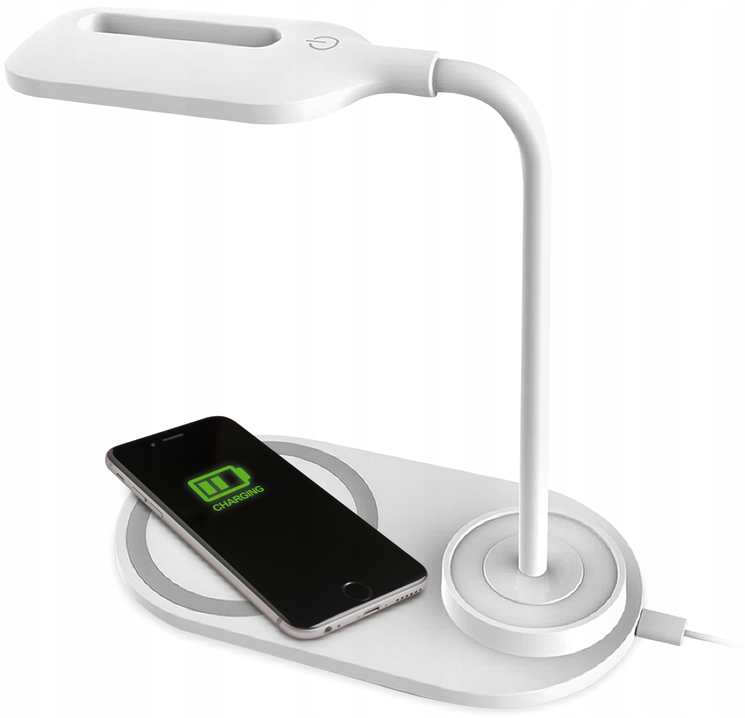 LED stolová lampa s indukčnou nabíjačkou QI 5V 1A