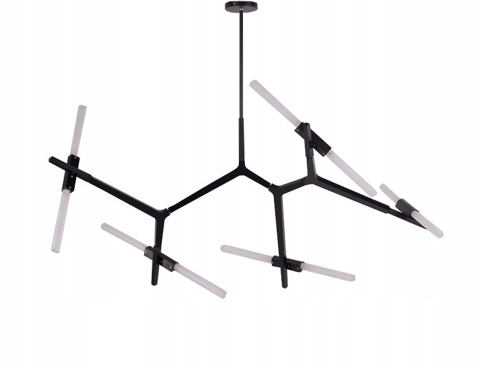 Závesná lampa CANDELABR 10 čierna - hliník, sklo