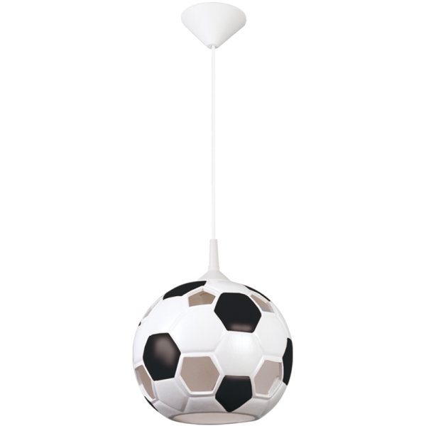 Závesná lampa BALL biela / čierna s previsom pre deti LED