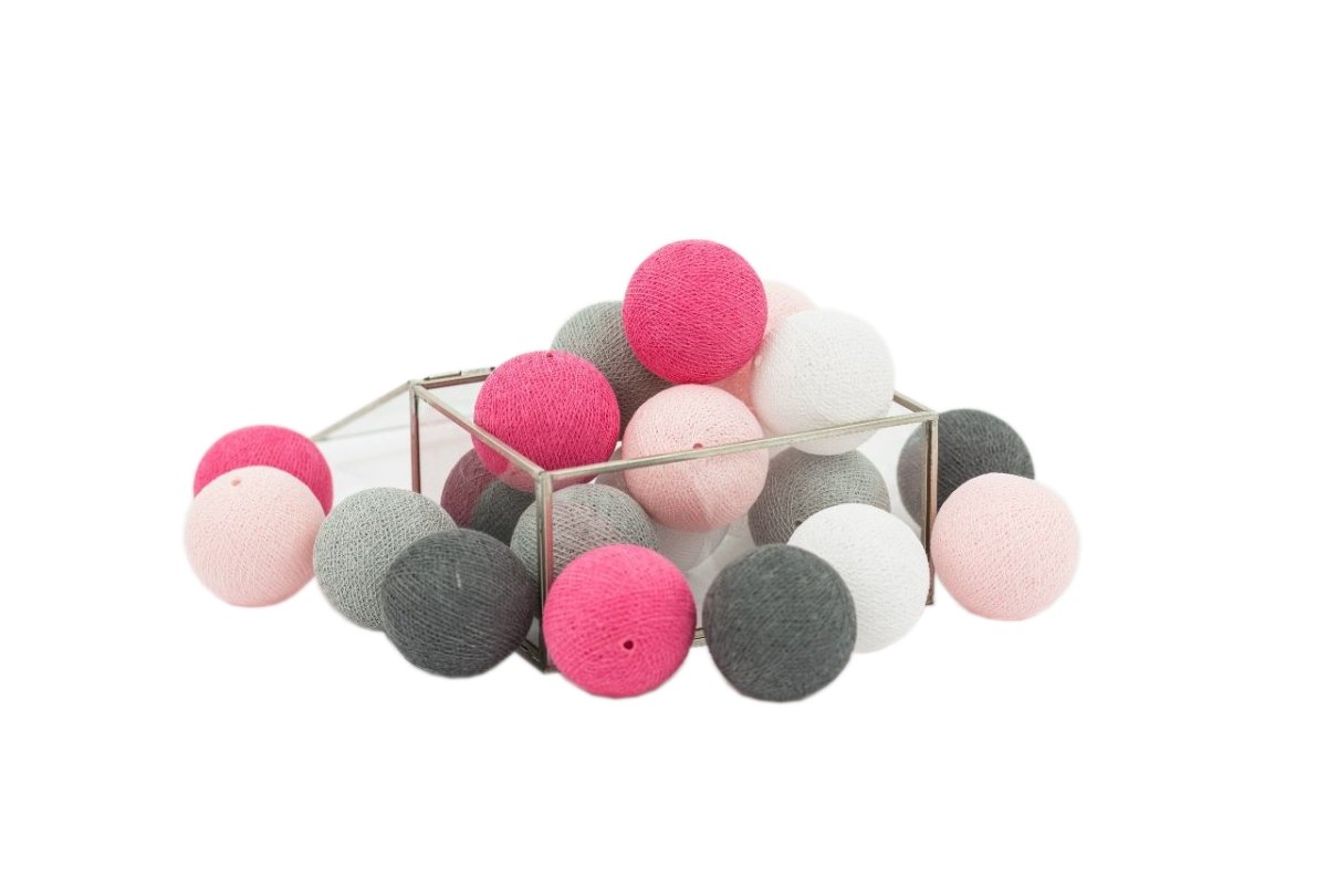 Žiarové guličky Bavlnené guličky PINK ROCKS 10 guličiek