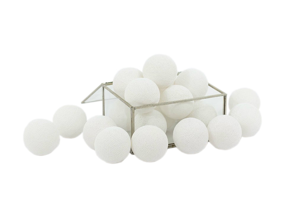 Bavlnené guličky ALL WHITE 10 guličiek