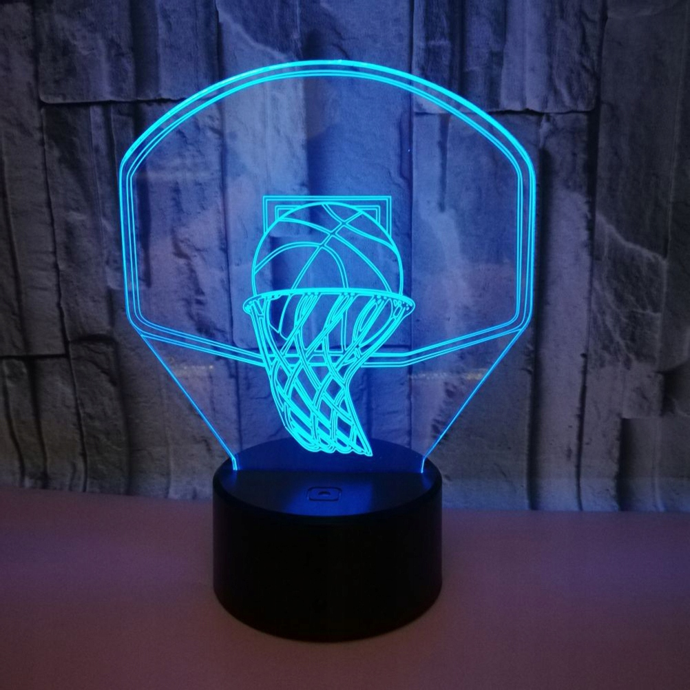 3D lampa Vizuálne svetlo Basketball Style Touch Contro