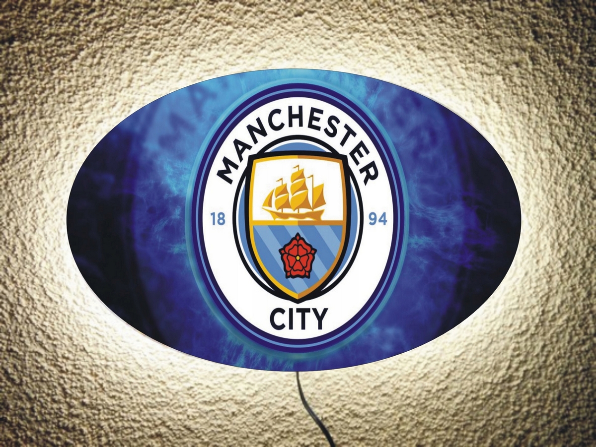 Nočné lampa MANCHESTER CITY na stenu alebo pracovný stôl