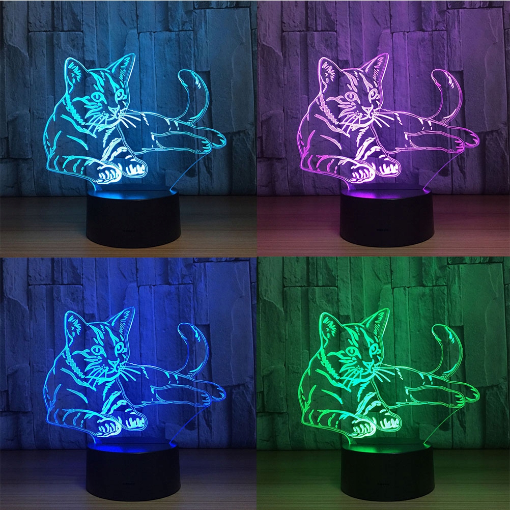 Veľká farebná lampa pre mačky Magic 3D Illusion 7