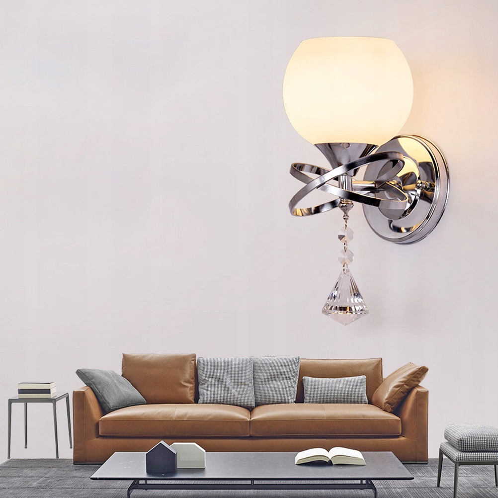 1ks Sklenená krištáľová nástenná lampa Jedáleň Predná lampa