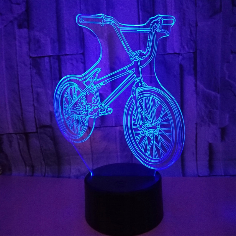 Dotykové + diaľkové ovládanie 3D nočné svetlo na bicykli