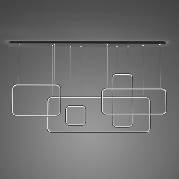 Závesné svietidlo LED SQUARES č.5 CL v čiernej farbe 3k
