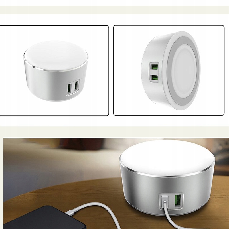 Hmatové nočné lampičky na čítanie USB nabíjačka