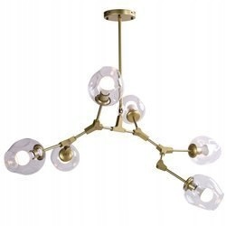 Závesná lampa MODERN ORCHID-6 transparentné zlato