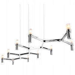 Závesná lampa SVIEČKY-10 chróm, 165 cm