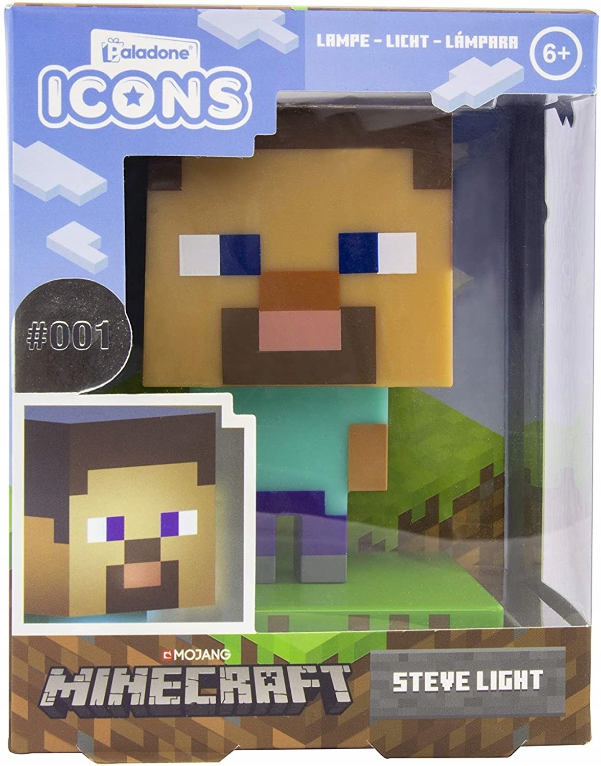 Minecraft nočné svetlo figúrka Steve