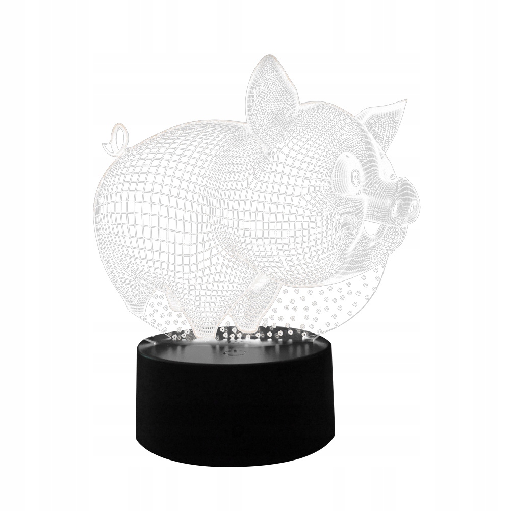 Kreatívna roztomilá 3D prasacia nočná lampa farebná