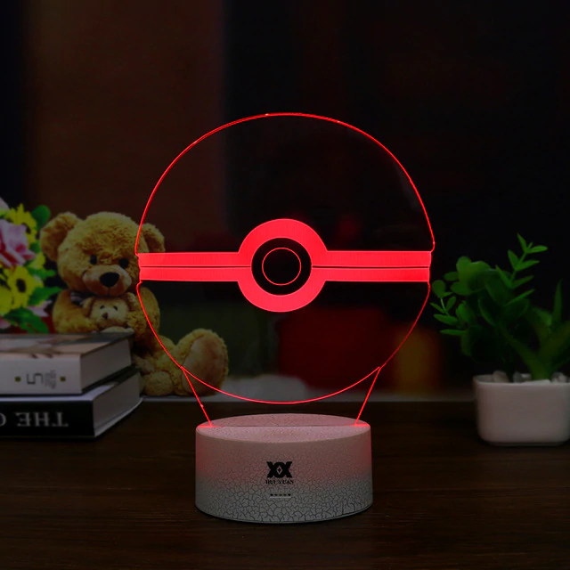 Nočná lampa 3D Pokémon Pokeball Pokemon GO