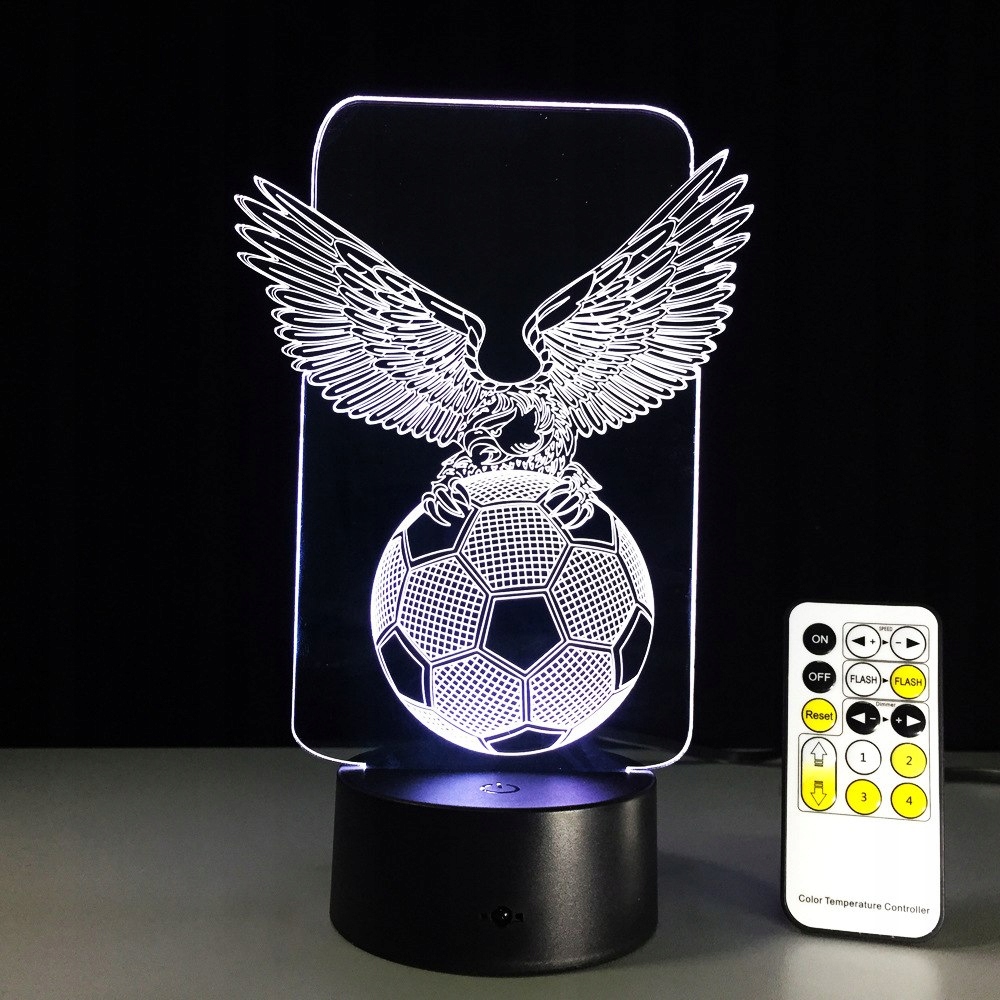 Nočná lampa 3D BALL A EAGLE 7 farieb Sport