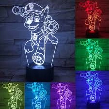3D nočná lampa Paw Patrol Chase 3D na darčeky