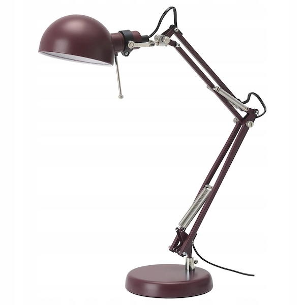 IKEA FORSÅ Tmavočervená stolová lampa