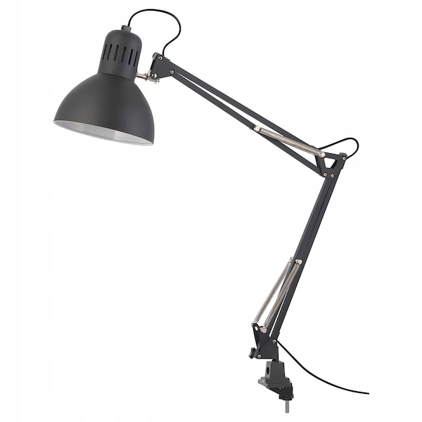 IKEA TERTIAL Stolná lampa tmavošedá