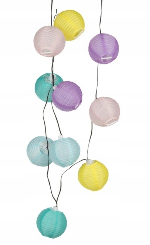 Solárne guličky girlanda FARBA 10 LED svetiel PASTEL 1