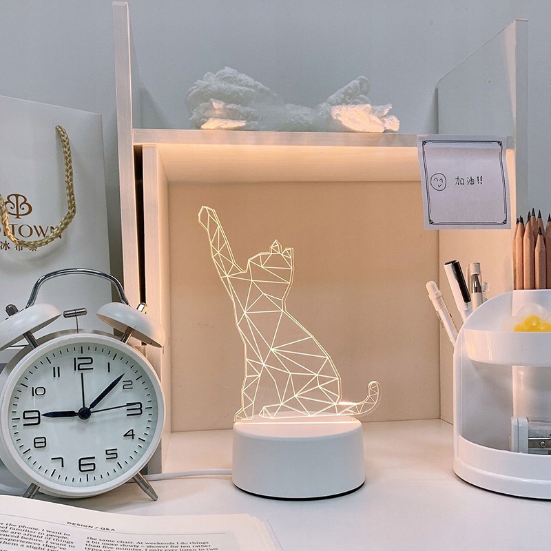 3D NOC SVETLA LED SVETLO Akrylová stolová lampa