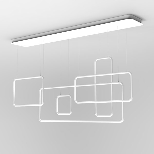 Závesné svietidlo LED SQUARES č.5 CL v bielej farbe 3k