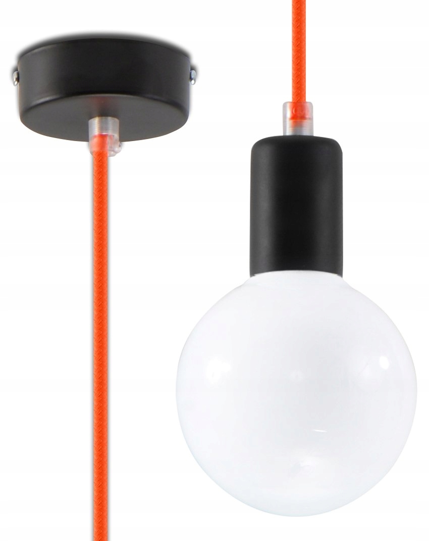 Oranžová závesná lampa EDISON