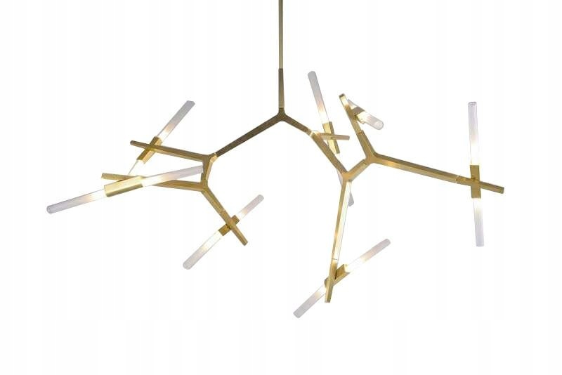 Závesná lampa CANDELABR 14 zlatá - hliník, sklo