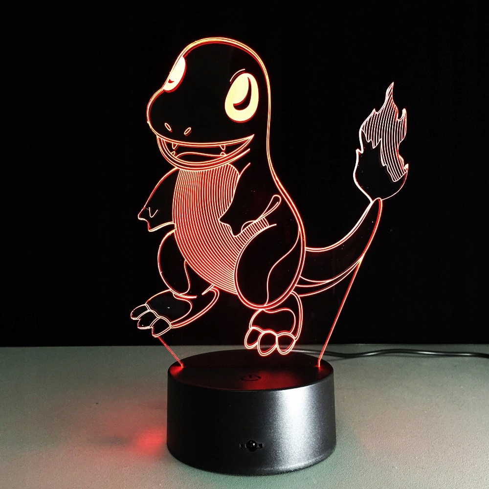 Nočná lampa 3D CHARMANDER 7 farieb Pokémon