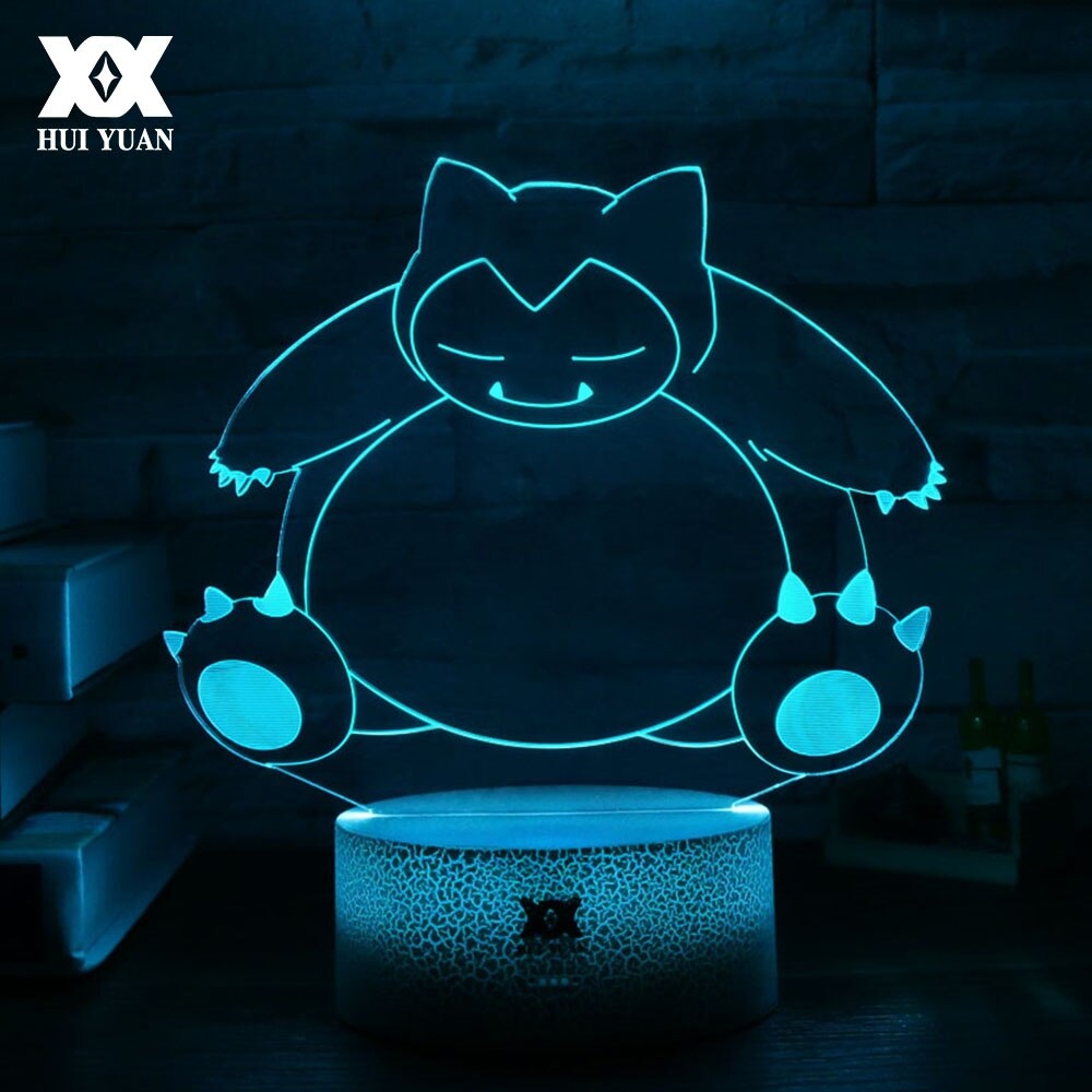 Nočná lampa 3D Pokemon Snorlax Pokemon GO