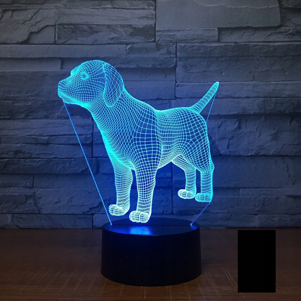 Nočná lampa 3D PUPPY 7 farieb + diaľkové ovládanie Pes