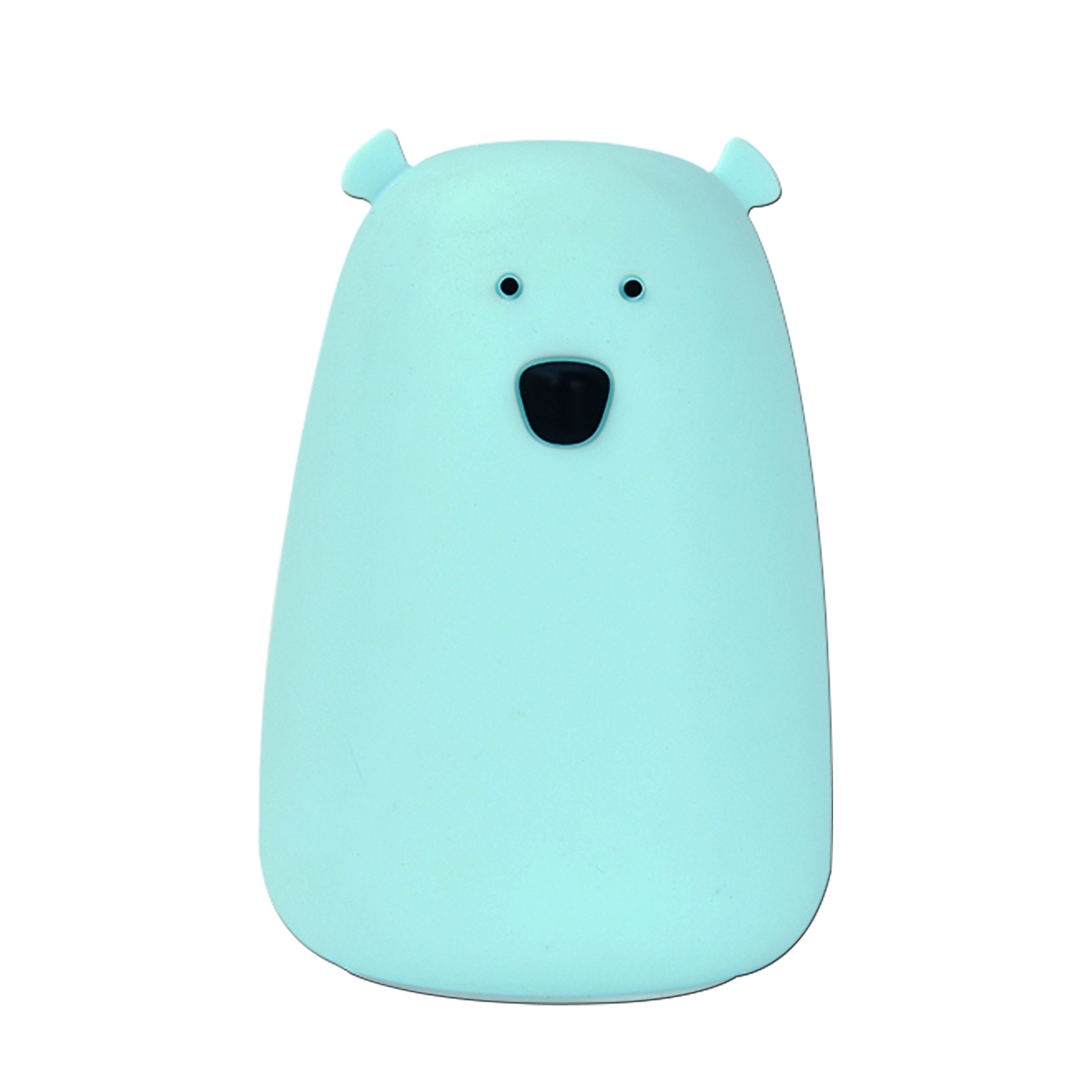Detská lampa RGB + plyšový medvedík pre deti, silikónová modrá