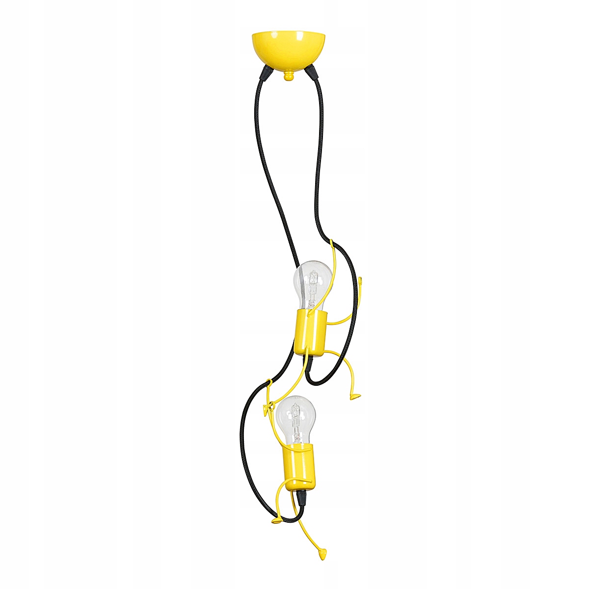 Závesná lampa Ludzik BOBI 2 čierna žltá