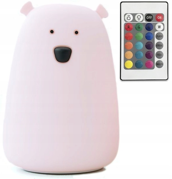 Zajačia lampa SILICONE Medvedík PINK PILOT