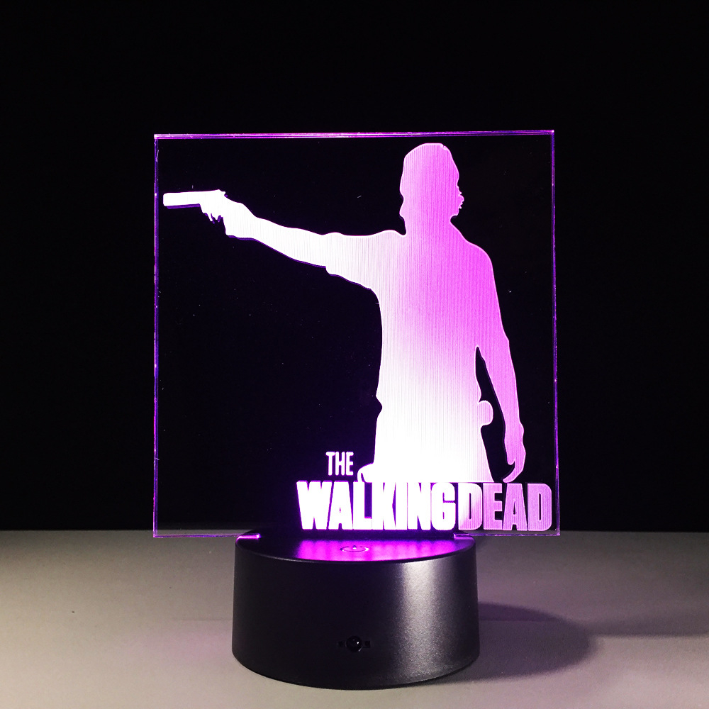 Nočná lampa 3D THE WALKING DEAD 7 farieb sériovo