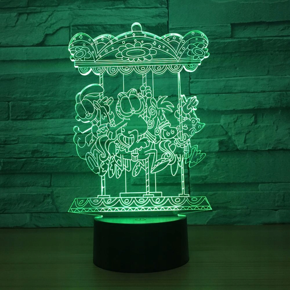 Nočná lampa 3D kolotoč 7 farieb Circus Fun