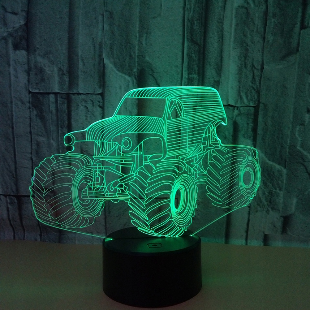 Dotykový spínač 3D žiarovky Vizuálne svetlo Farebná noc L