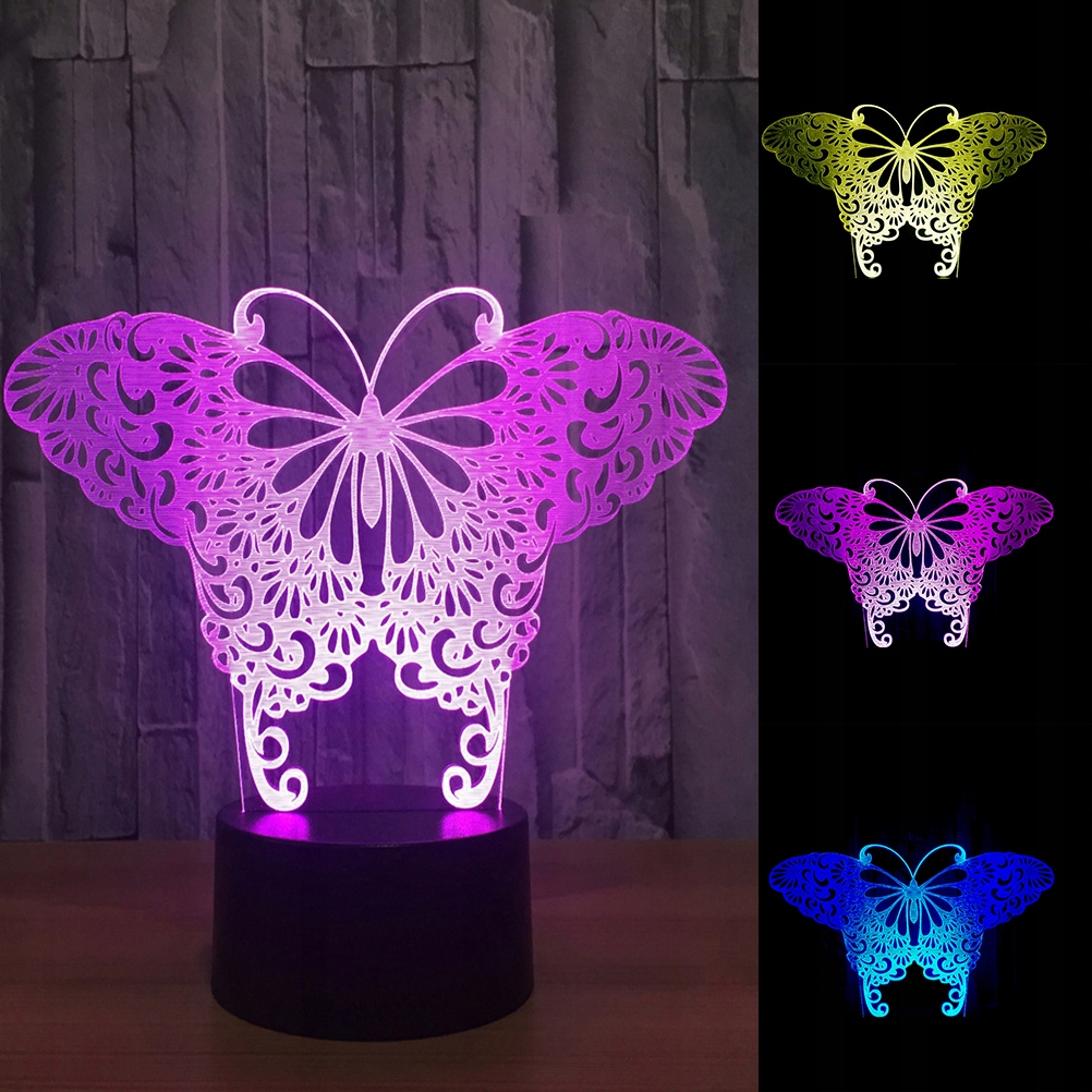 3D lampa Vizuálny svetelný efekt Dotykový spínač Farby Ch