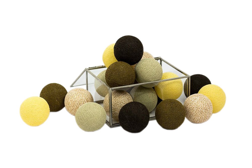 Žiarové gule Cotton Balls Xmas BROWN 10 guľôčok