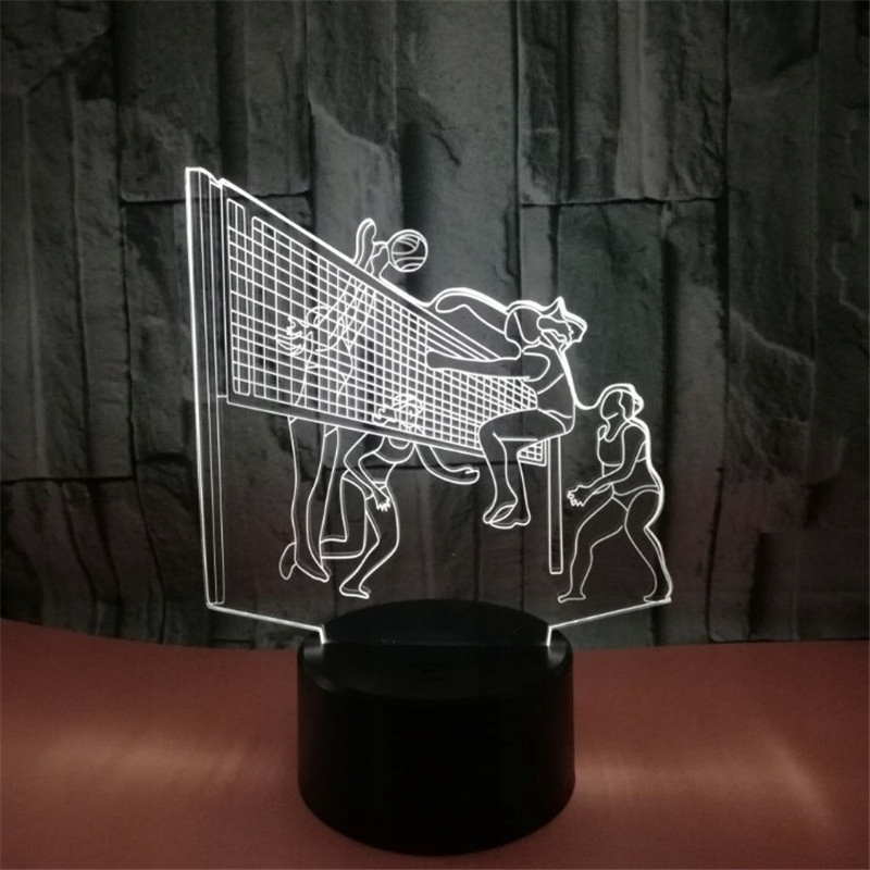 Kreatívne 3D farebné nočné svetlo na volejbal