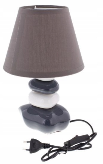 Stolná lampa štrk 20 x 15,5 cm sivá ČIERNA