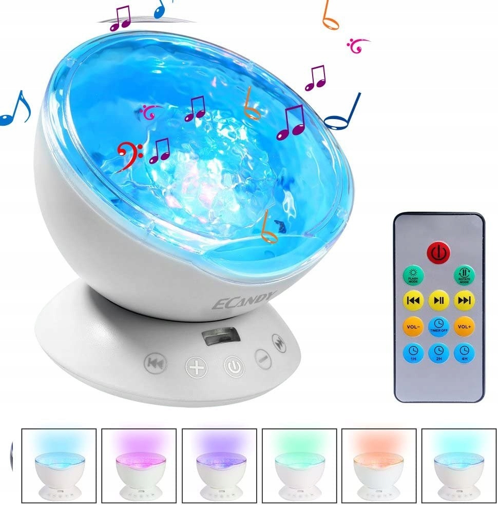 Detská nočná lampa s diaľkovým ovládaním Ecandy