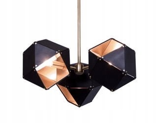 Závesné svietidlo NEW GEOMETRY-3 čierno-zlaté 45 cm
