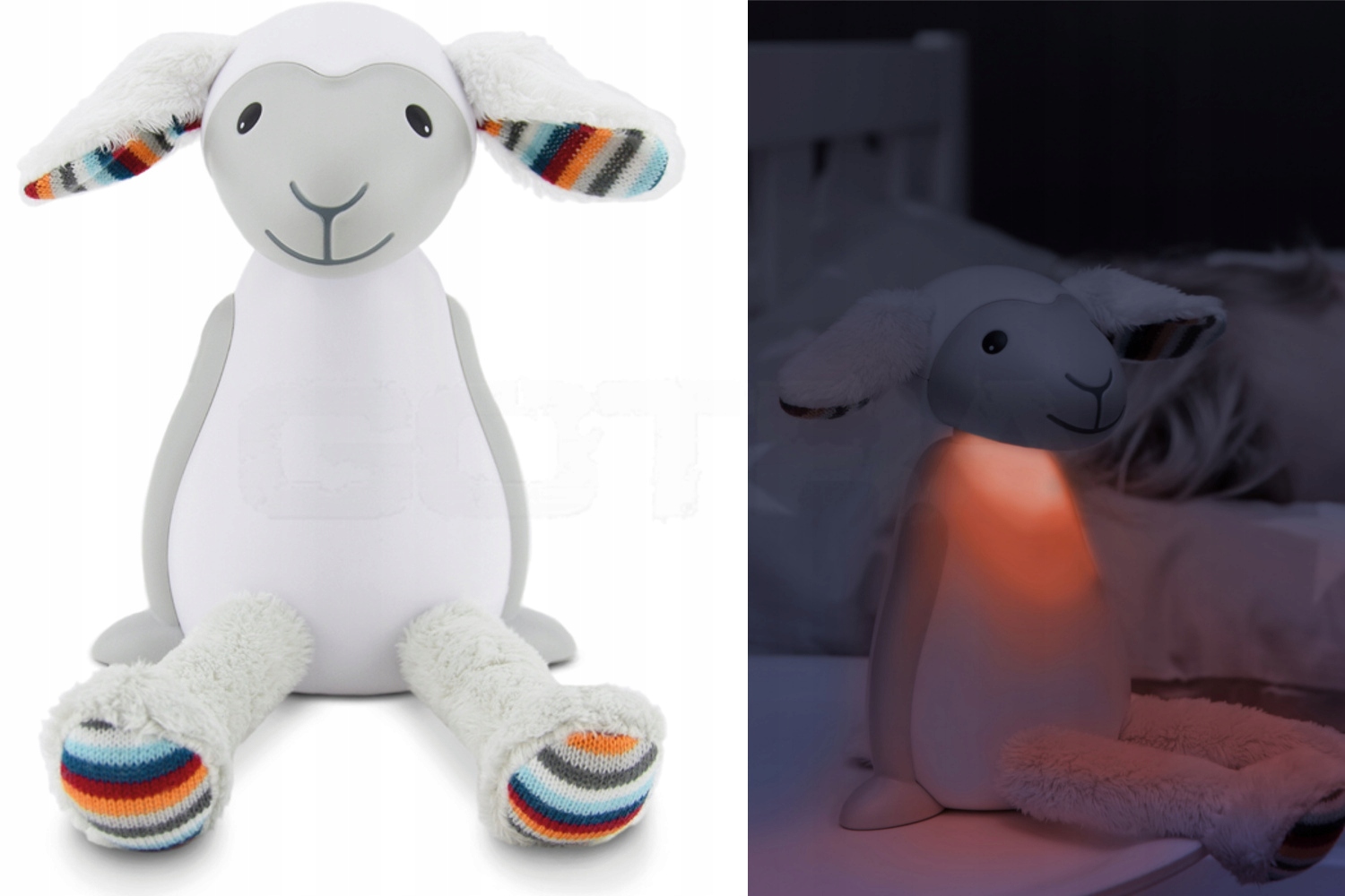 Detská nočná lampa ZAZU FIN Šedá ovca