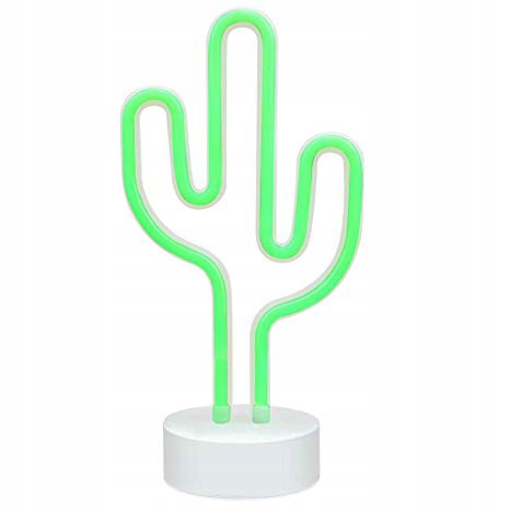 NEON LAMP CACTUS NOC STOLNÁ LAMPA ZELENÁ