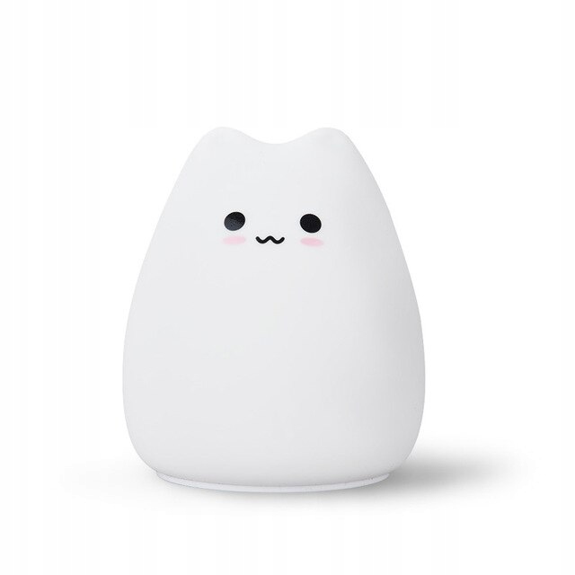 SILIKÓNOVÁ LED Nočná Lampa MAČKA 7 FARIEB BABY