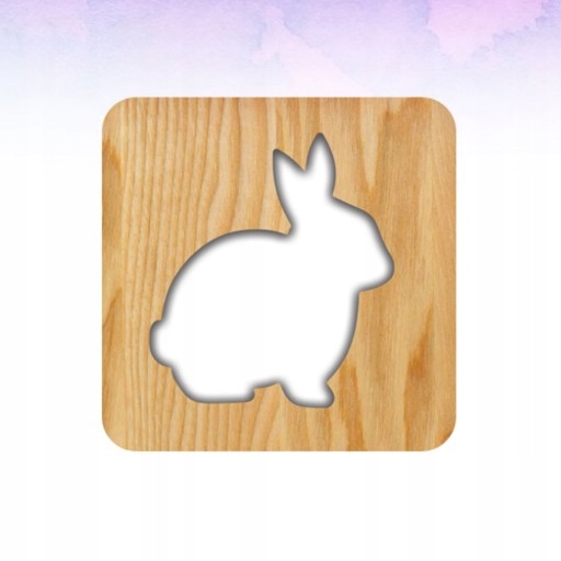 1ks Bedside Wood Hollow out Rabbit Shape