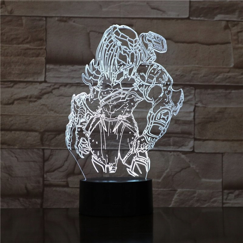 Nočná lampa 3D PREDATOR 7 farieb Alien Alien