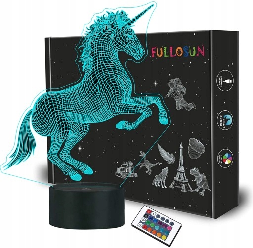 Dotykové diaľkové ovládanie Unicorn s 3D nočným svetlom 3
