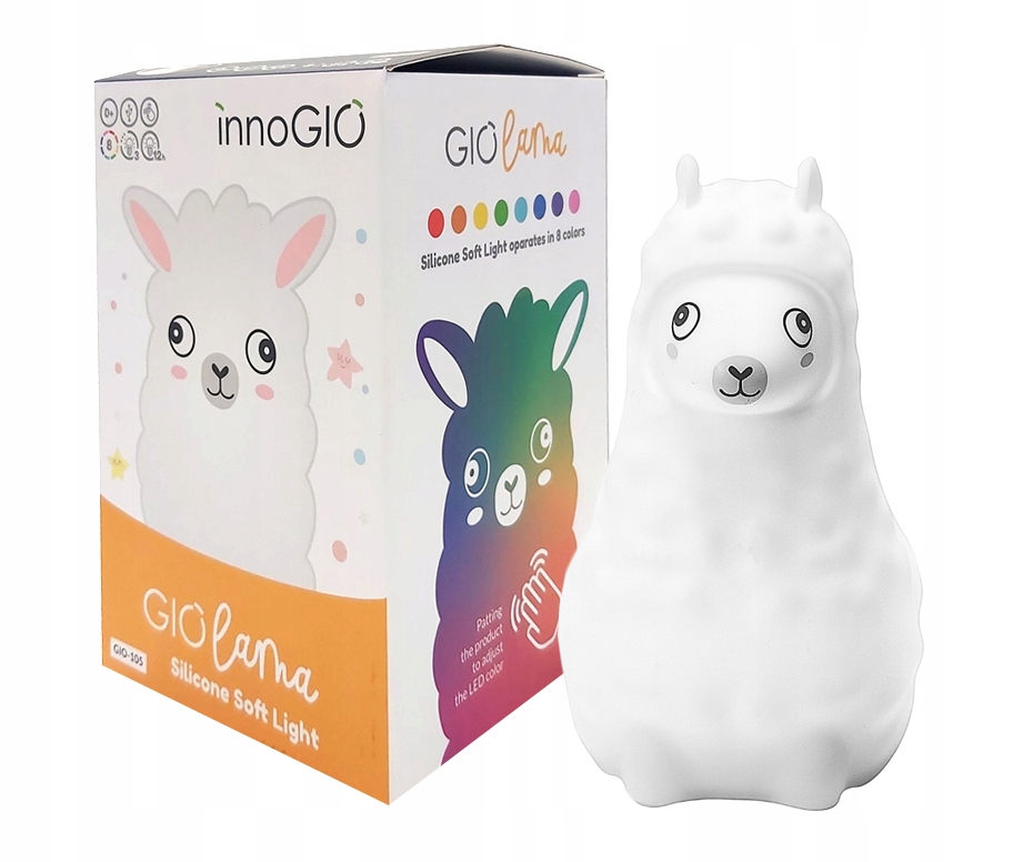 Mäkká nočná lampa INNOGIO LAMA 8 DOTYKOV