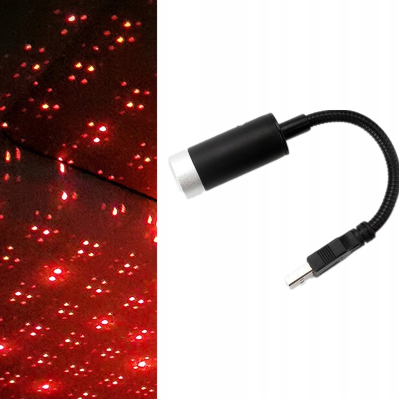 USB automobilová laserová projekčná lampa